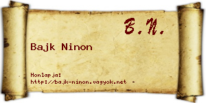 Bajk Ninon névjegykártya